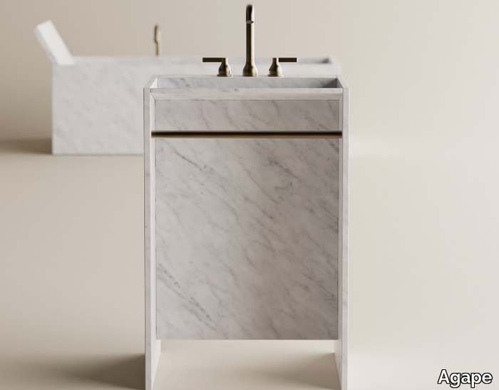 FACE À FACE - Freestanding marble washbasin _ Agape