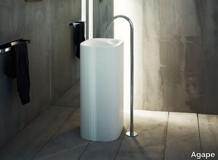 NIVIS - Freestanding rectangular Cristalplant® washbasin _ Agape