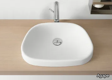 PEAR - Semi-inset Cristalplant® washbasin _ Agape