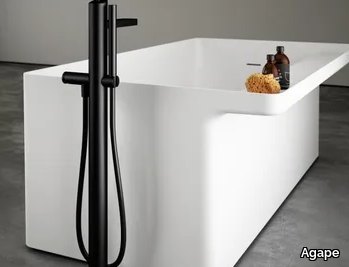 SEN - Floor standing Anodized aluminium bathtub mixer with hand shower _ Agape