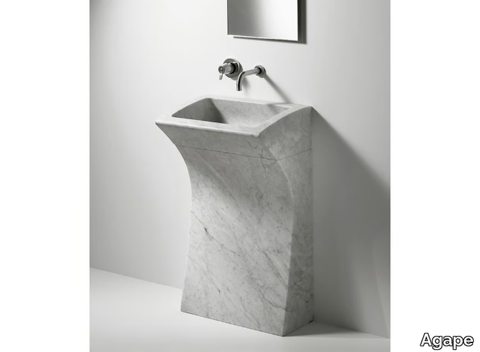 LITO 3 - Freestanding rectangular marble washbasin _ Agape