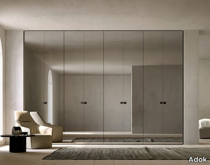 LINE - Sectional mirrored glass wardrobe _ Adok