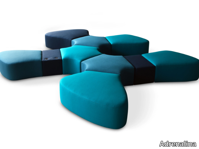 SIR-PENT - Upholstered modular fabric bench _ Adrenalina