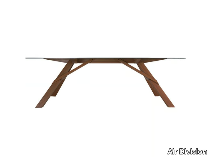 ARK - Rectangular wood and glass table _ Air Division