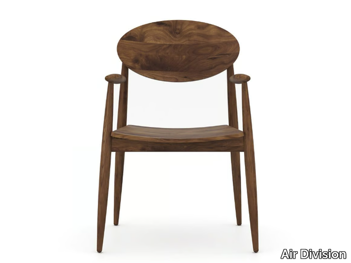 GRACE - Solid wood chair with armrests _ Air Division