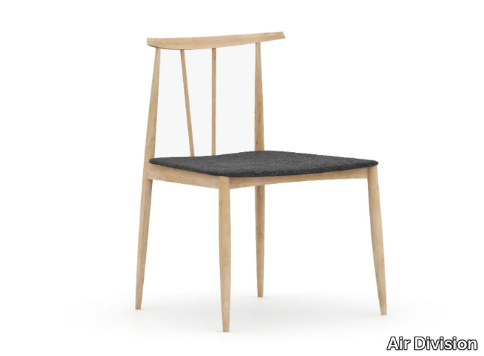 KAY - Solid wood chair with integrated cushion _ Air Division