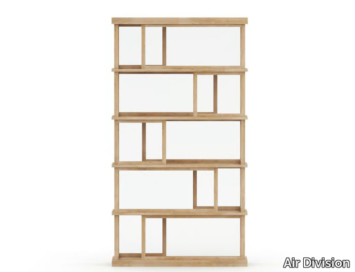 HDB SHELF - NARROW - Open freestanding solid wood bookcase _ Air Division