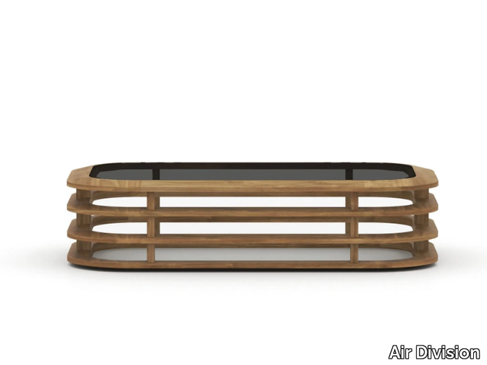 LINER - Low solid wood coffee table _ Air Division