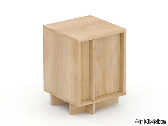 NORTON - Square solid wood bedside table _ Air Division