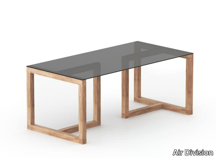 TATE - Rectangular wood and glass table _ Air Division