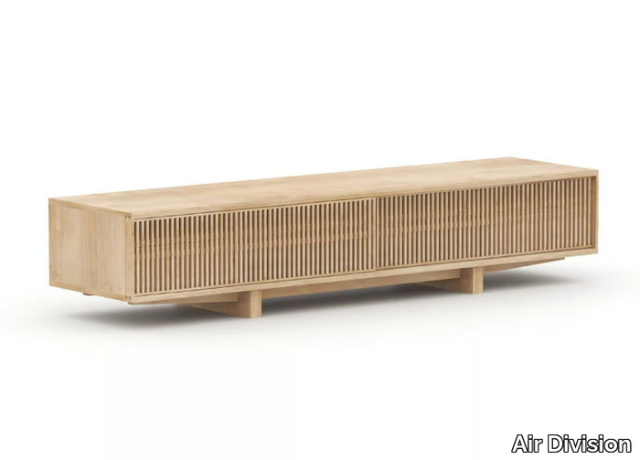 TELEGRAMME - Low solid wood TV cabinet with sliding doors _ Air Division