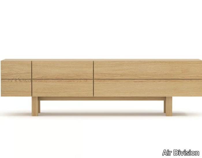 TELETRUNK - Solid wood TV cabinet with drawers _ Air Division