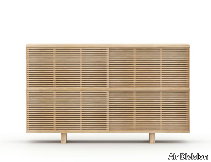 TRAGG - Solid wood sideboard with sliding doors _ Air Division