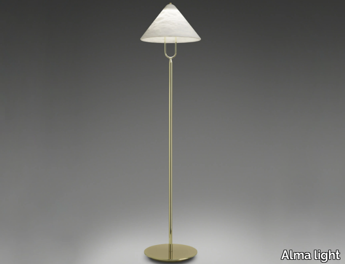 FUJI - Contemporary style LED direct-indirect light alabaster floor lamp _ Alma light