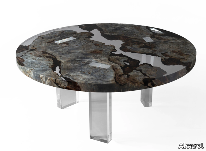 PLANET X - Round poplar and resin table _ Alcarol