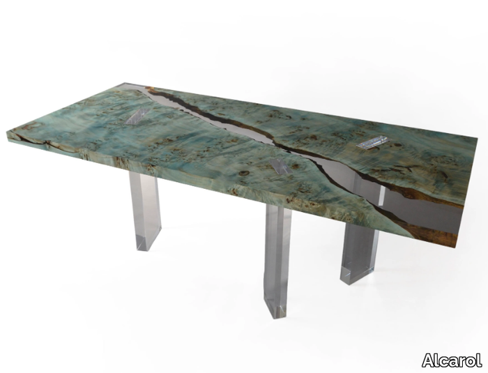 URANUS - Rectangular poplar and resin table _ Alcarol