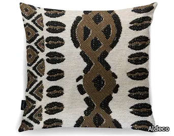 BURKINA IN/OUTDOOR Coffee - Motif square cushion _ Aldeco