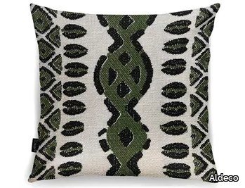 BURKINA IN/OUTDOOR Green Moss - Square motif cushion _ Aldeco