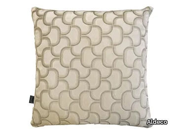 DIGBY VELVET Milky White - Motif square cushion _ Aldeco