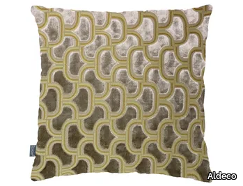 DIGBY VELVET Taupe Gold - Square motif cushion _ Aldeco