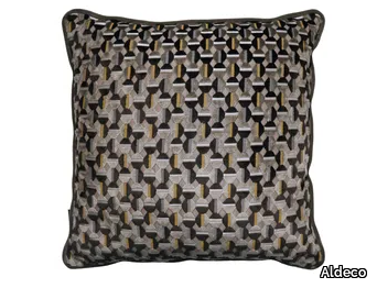 LUMIÉRE VELVET Anthracite Gold - Geometric square cushion _ Aldeco