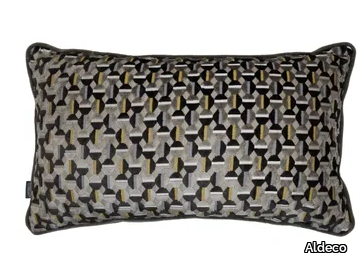 LUMIÉRE VELVET Anthracite Gold - Rectangular geometric cushion _ Aldeco