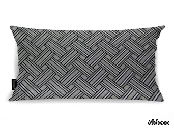 ON WEAVING Gray Stone - Rectangular geometric cushion _ Aldeco