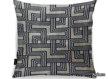 INTERCEPTION JACQUARD VELVET Light Greige - Geometric square cushion _ Aldeco