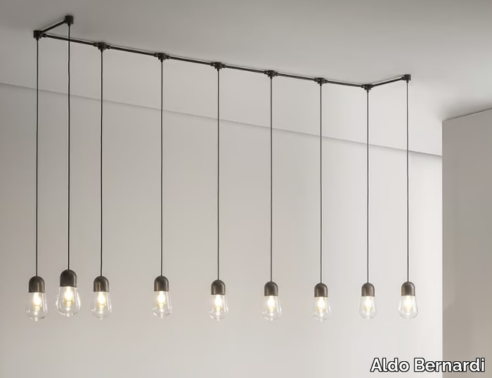 GUINGUETTE - SPR SYSTEM - Brass pendant lamp _ Aldo Bernardi