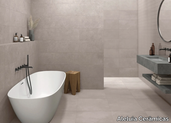 FLOW - Porcelain stoneware wall/floor tiles with concrete effect _ Aleluia Cerâmicas