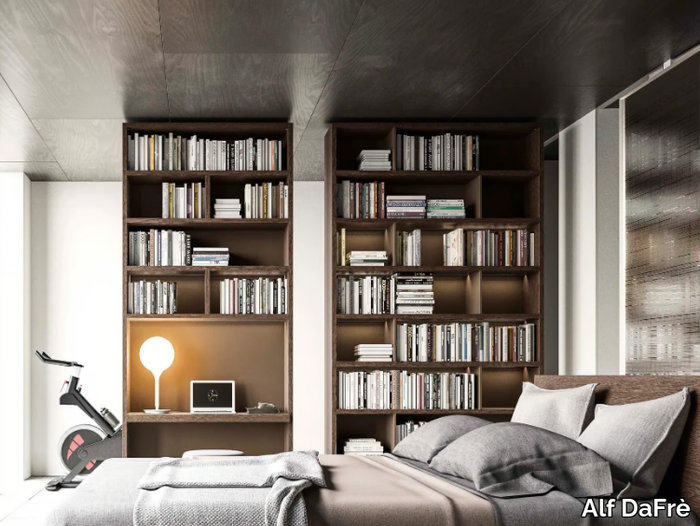 MY SPACE - Open wooden bookcase with secretary desk _ Alf DaFrè