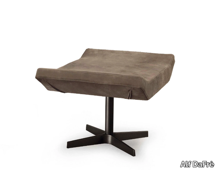 OLIVIA - Upholstered with 4-spoke base leather footstool _ Alf DaFrè