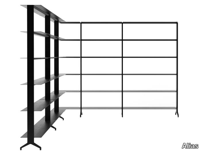 ALINE_07 - Open modular aluminium bookcase _ Alias