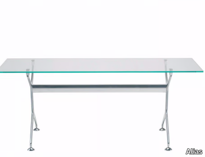 FRAMETABLE 160 - 496_160 - Rectangular glass and aluminium table _ Alias