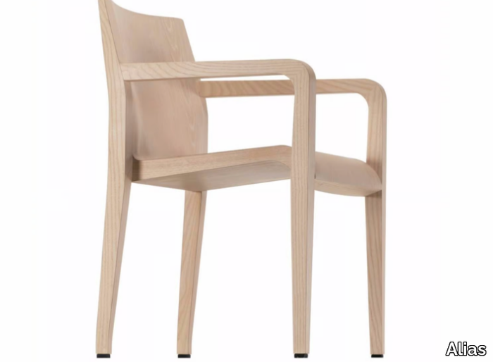 LALEGGERA ARMREST - 304 - Wooden chair with armrests _ Alias