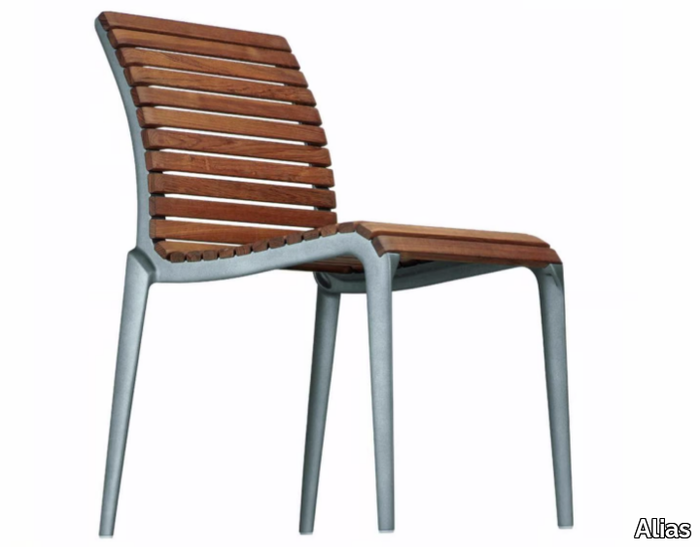 TECH WOOD - M20 - Stackable aluminium and wood garden chair _ Alias