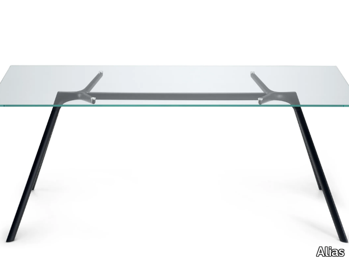 DRY - 45A - Rectangular glass and aluminium table _ Alias