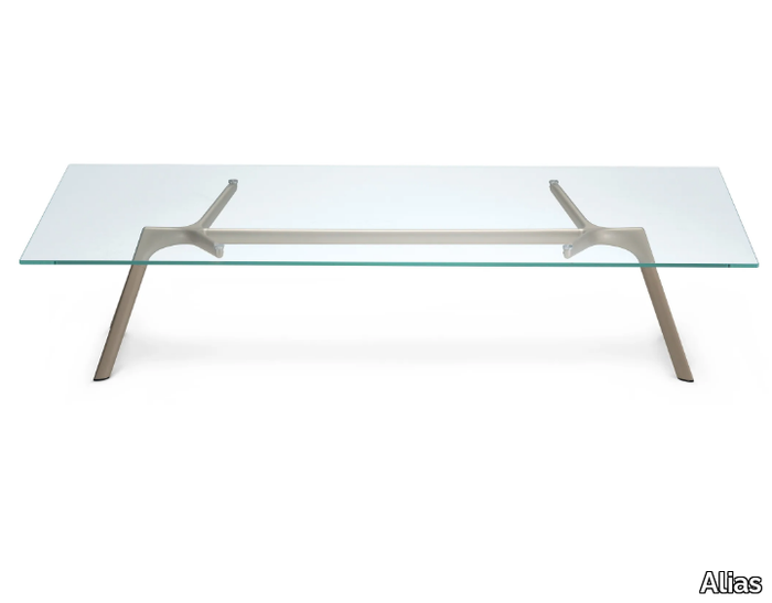 DRY LOW TABLE - 45B - Rectangular glass and aluminium coffee table _ Alias