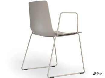 SLIM CHAIR 4 - 89C - Sled base polypropylene chair with armrests _ Alias