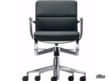 ROLLINGFRAME+ LOW TILT SOFT - 427 - Swivel leather office chair with armrests _ Alias