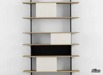 HUB BOOKSHELF 140 / H09 - Open multi-layer wood bookcase _ Alias