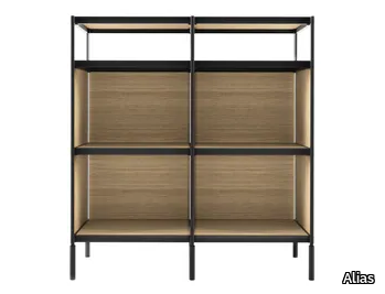 SEC - LIB014 - Open wood veneer bookcase _ Alias