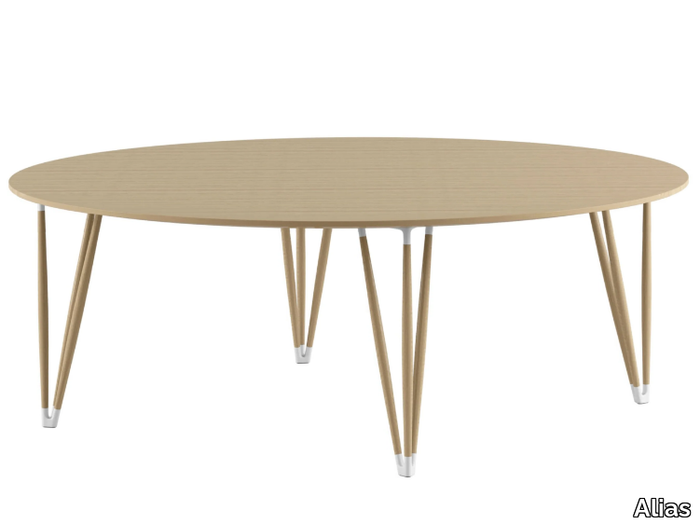 PLETTRO Ø200 / W05_200 - Round multi-layer wood table _ Alias