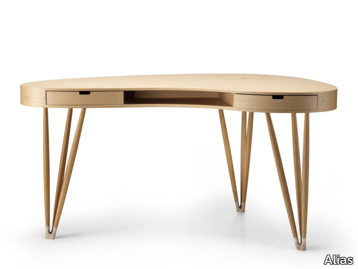 PLETTRO DESK / W01 - Multi-layer wood writing desk with drawers _ Alias