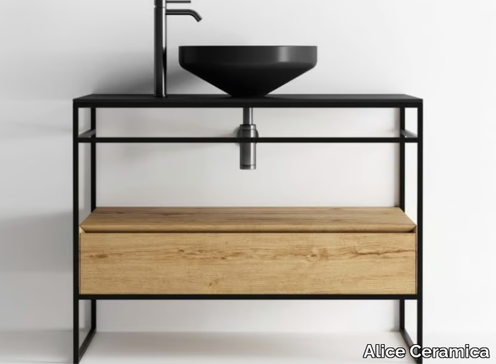 EQUILIBRIUM - Floor-standing single vanity unit with drawers _ Alice Ceramica