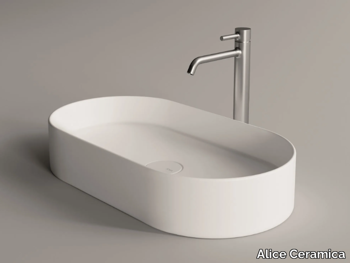 HIDE - Countertop oval ceramic washbasin _ Alice Ceramica