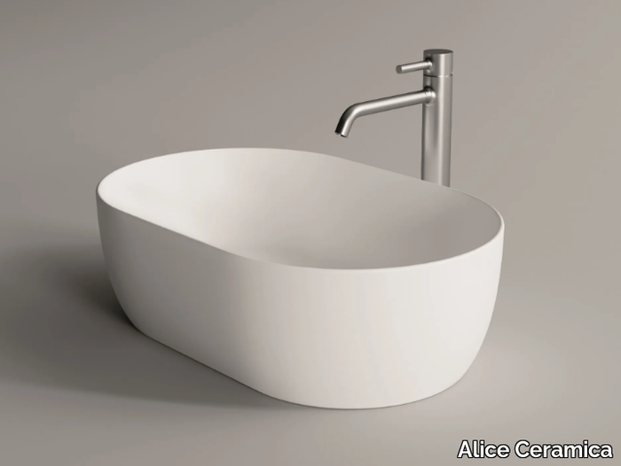 UNICA - Countertop oval ceramic washbasin _ Alice Ceramica