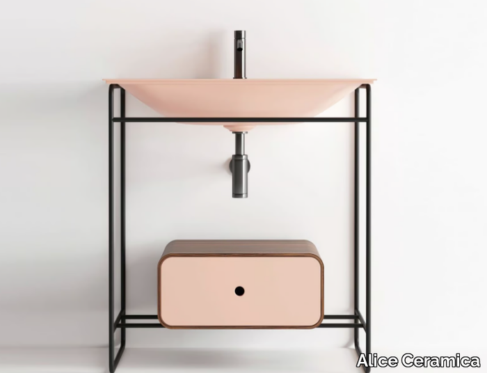 NUR - Floor-standing console sink with towel rail _ Alice Ceramica