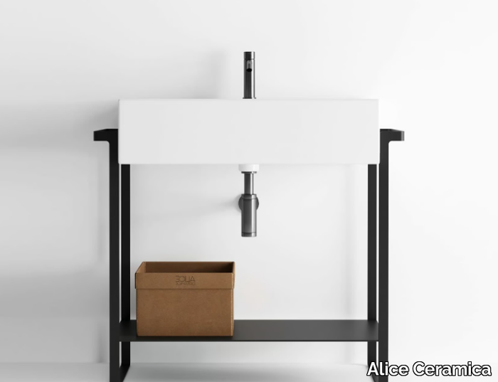 KUBO - Floor-standing console sink with cabinets _ Alice Ceramica