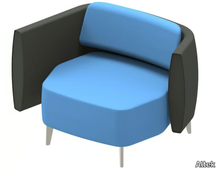 AIRWAVE 19 - Fabric armchair with backrest and leg base for contract _ Altek